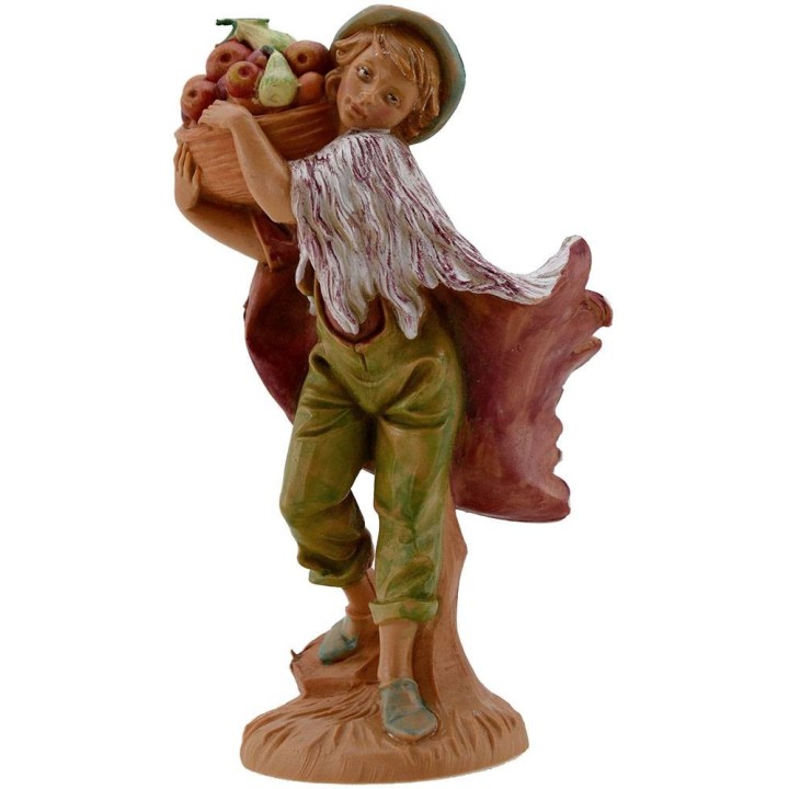Giovane con cesto in spalla 12 cm Fontanini