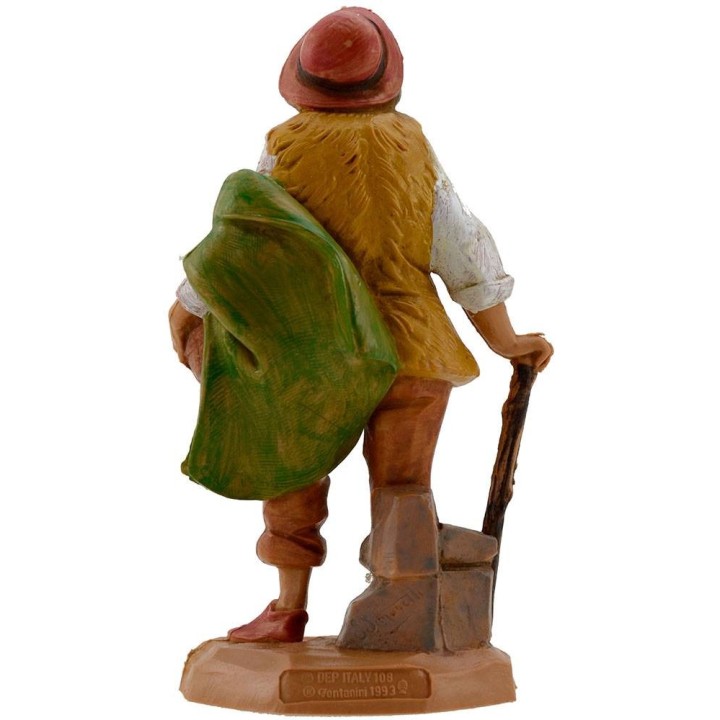 Vecchio con cesto e bastone 12 cm Fontanini