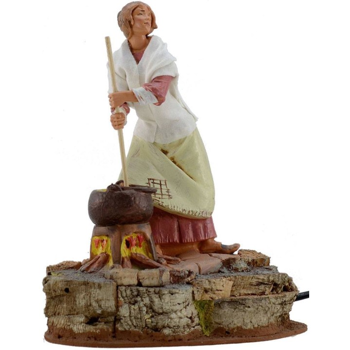 Donna che cucina 19 cm Fontanini