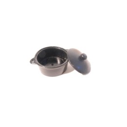 Tegame in acciaio scuro cm 3 con coperchio