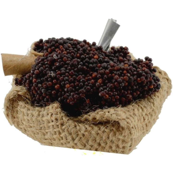 Cesta de yute baja con uvas 5 cm