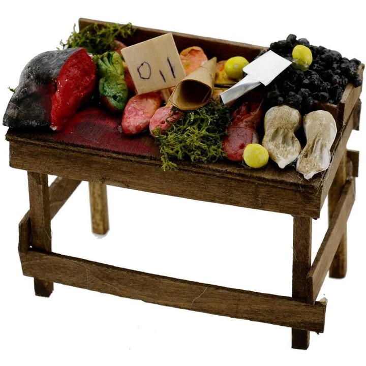 Wooden bench with fish 9x4,5x6, 5 h.