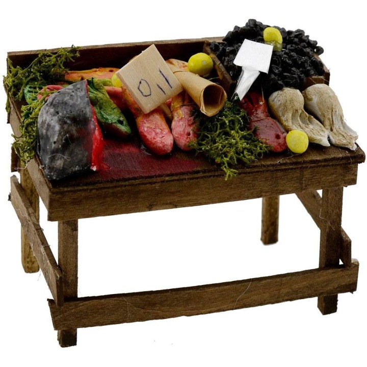 Wooden bench with fish 9x4,5x6, 5 h.