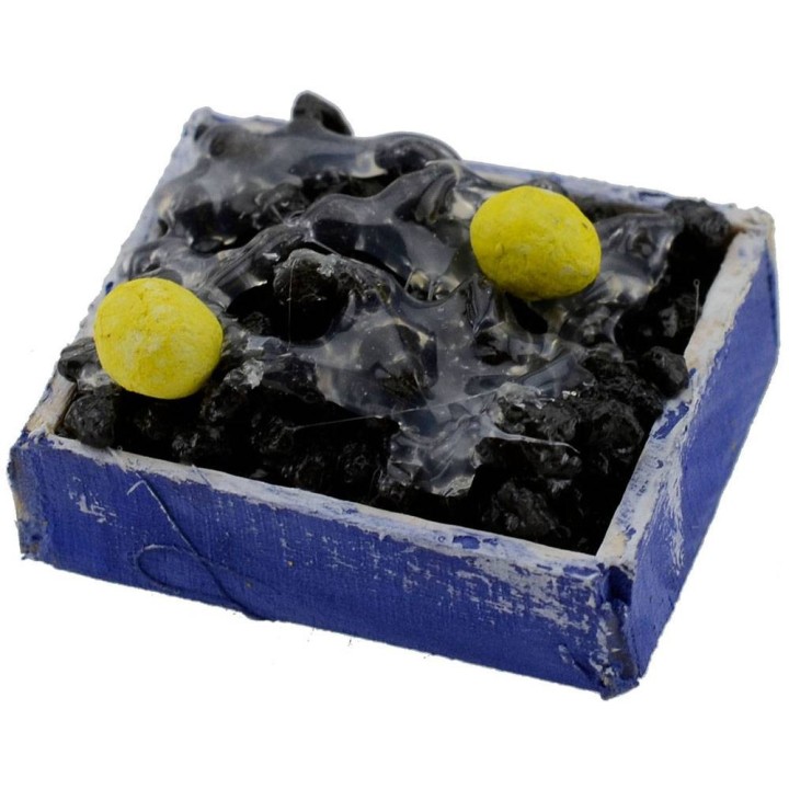 Caja de madera con mejillones cm 3,3x2,8x1,3 h