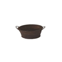 3.5 cm antiqued oval metal tub