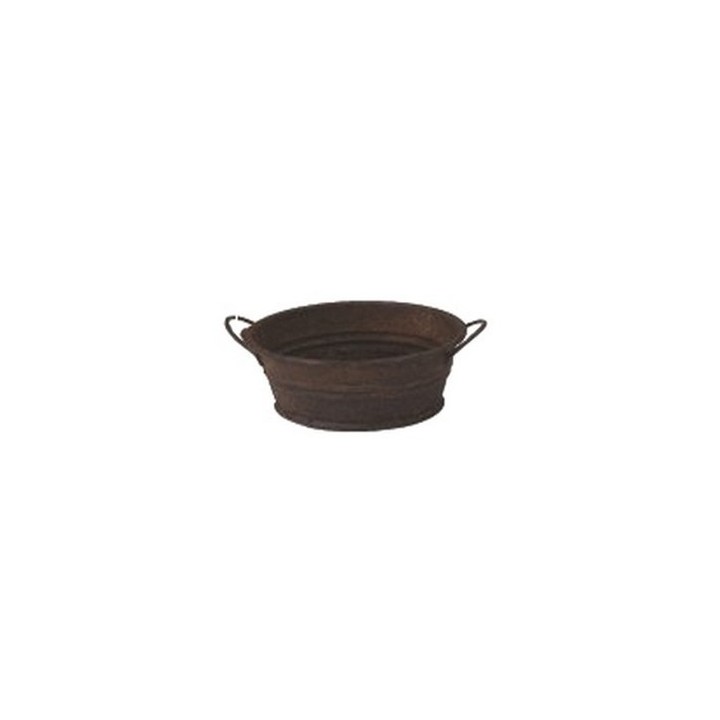 3.5 cm antiqued oval metal tub