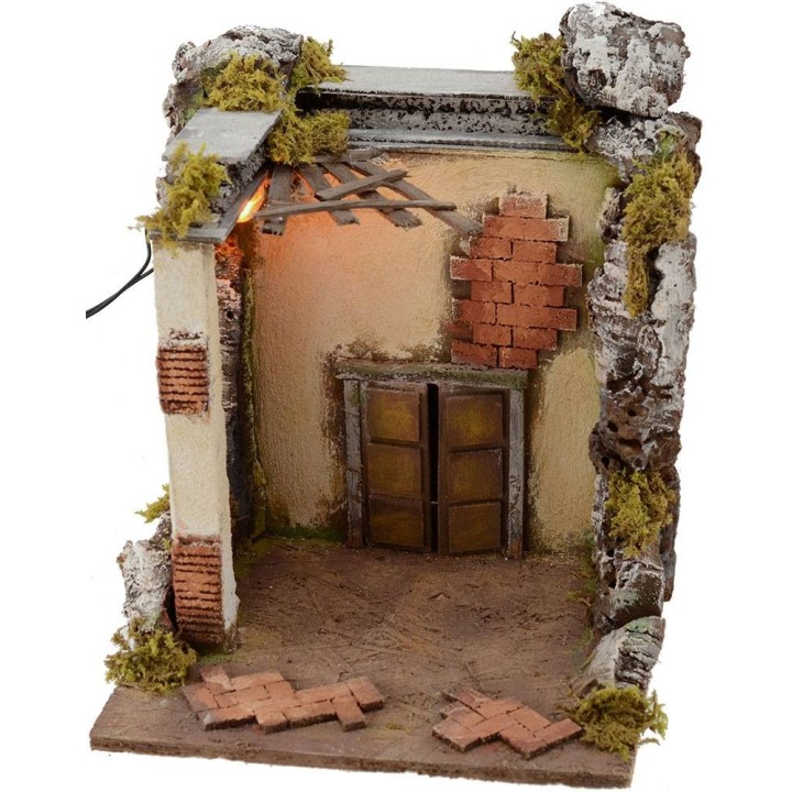 Templo con luz de 30x30x32 cm de altura para estatuas de 10 cm.