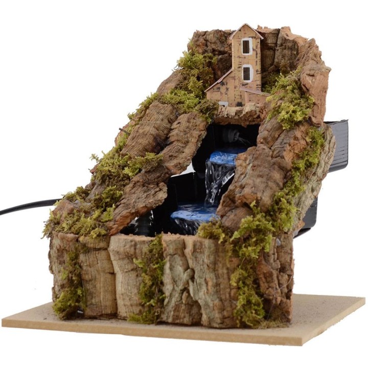 Cascata funzionante sulle montagne cm 21x15x20 h.