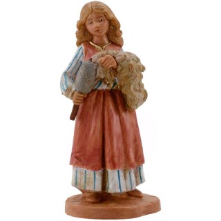 Pastorcilla que hila la lana seria 12 cm Fontanini