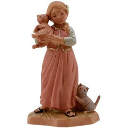 Bambina con gattini serie 12 cm Fontanini