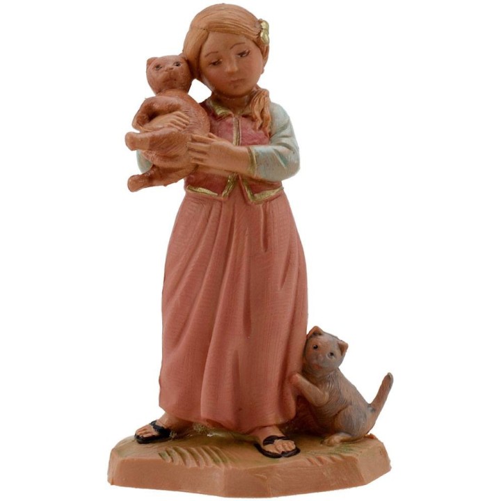 Bambina con gattini serie 12 cm Fontanini