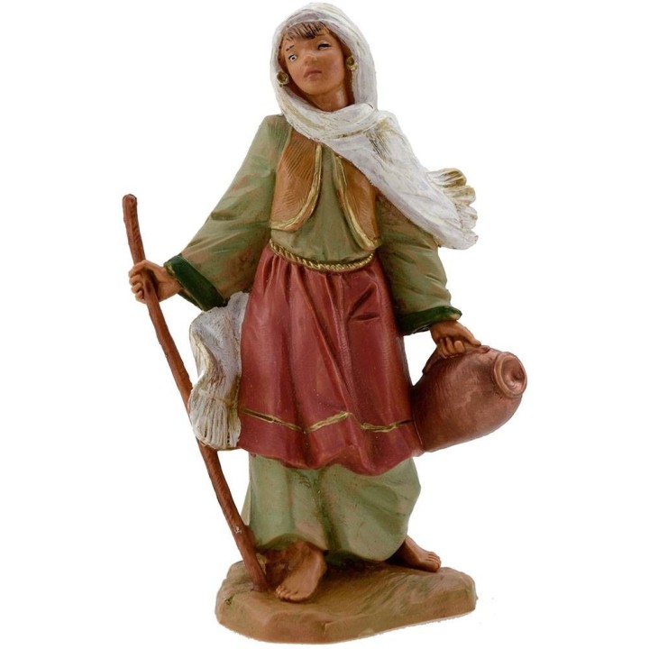 Mujer con bastón y ánfora 12 cm Fontanini