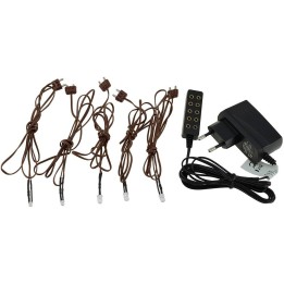 Kit de 5 luces LED rojas con fuente de alimentación