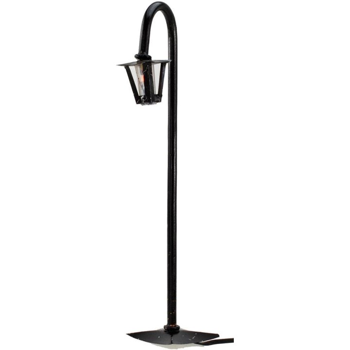Lampione curvo da strada h. 22 cm con luce 220v. 