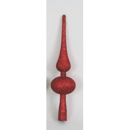 Puntale 28 cm rosso brillantato Natale