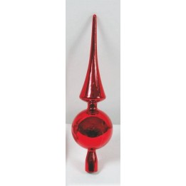 Punta de árbol de 30 cm rojo metálico