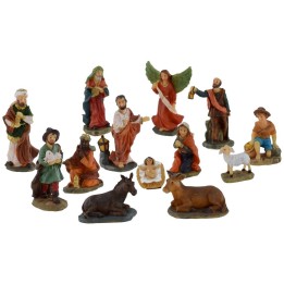 Statuine natività: 13 soggetti serie 5 cm in resina per presepe