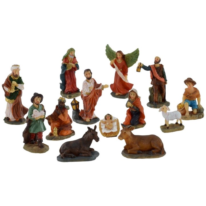 Nativity figurines: 13 5 cm series subjects in resin for crib