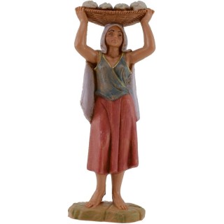 Donna con cesta di pane 12 cm Fontanini