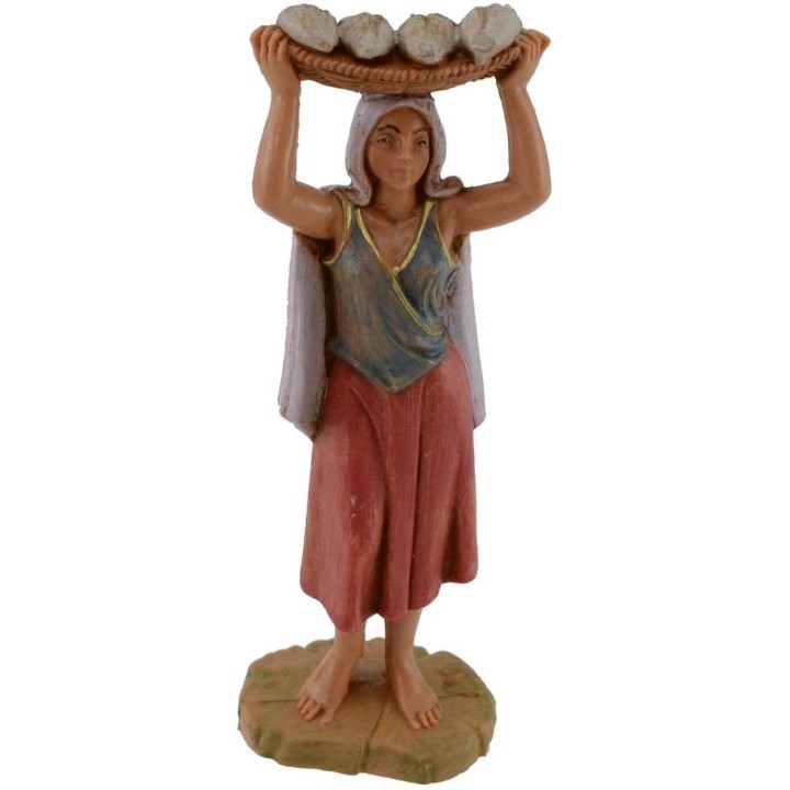 Mujer con cesta de pan 12 cm Fontanini