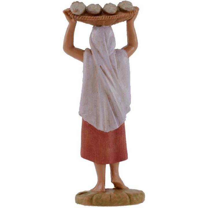 Mujer con cesta de pan 12 cm Fontanini