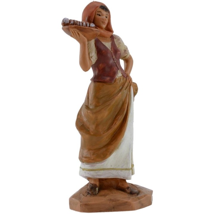 Mujer con cesta de pan 12 cm Fontanini