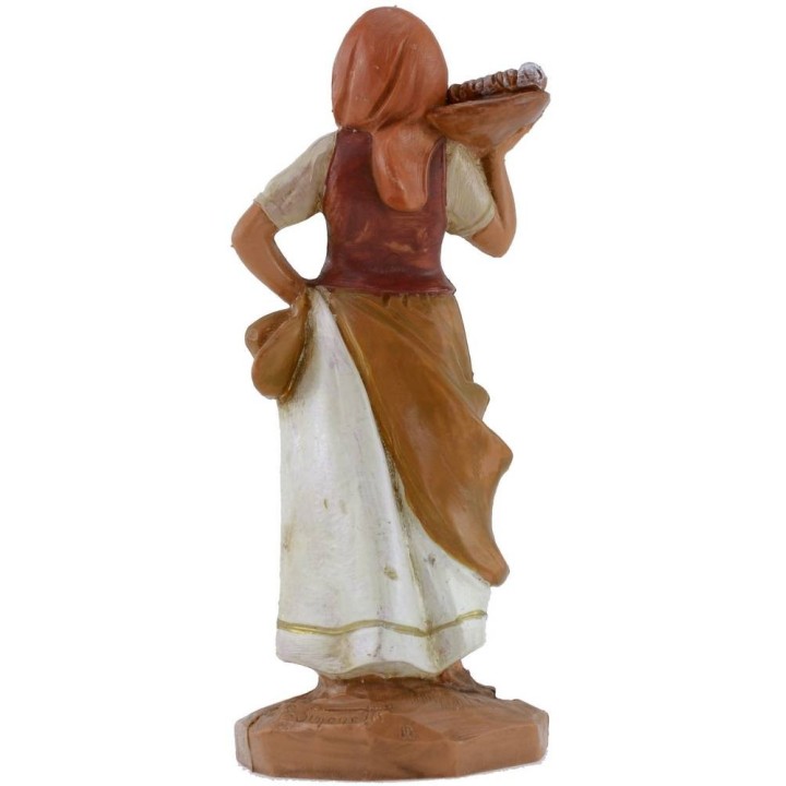 Woman with basket of bread 12 cm Fontanini