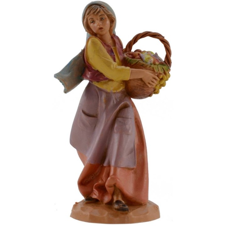Woman with basket 12 cm Fontanini