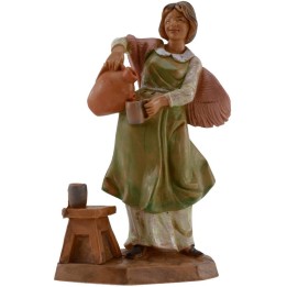 Woman with amphora and glass 12 cm Fontanini
