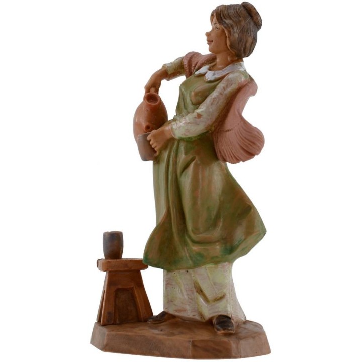 Donna con anfora e bicchiere 12 cm Fontanini