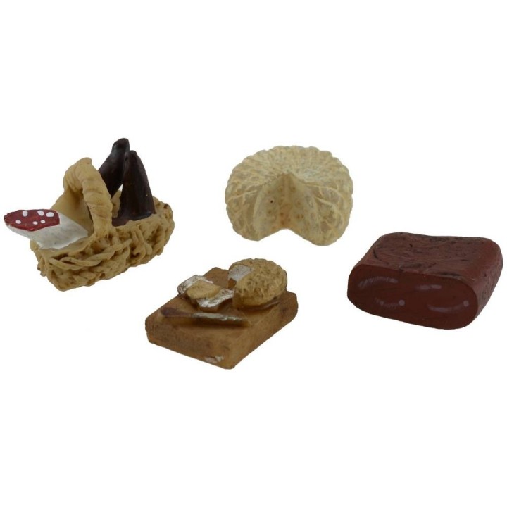 4-piece set of assorted cold cuts and cheeses