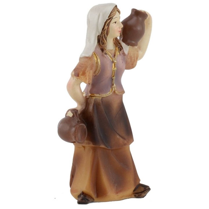 Donna con anfore in resina 8 cm