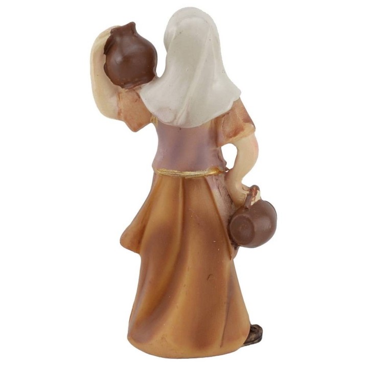 Donna con anfore in resina 8 cm