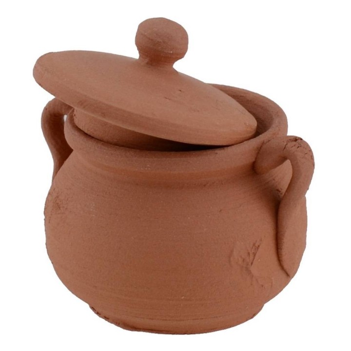 Pentola in terracotta con coperchio ø 3 cm