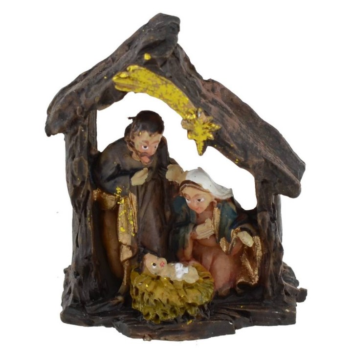 Natividad con cabaña 3,5 cm en resina