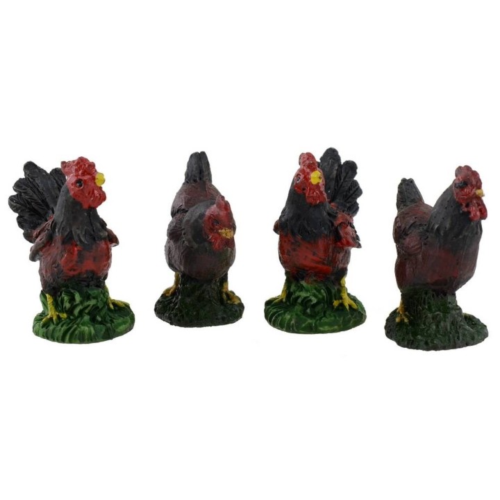 Set of 4 resin hens 4-5 cm