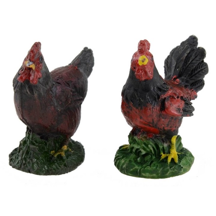 Set of 4 resin hens 4-5 cm