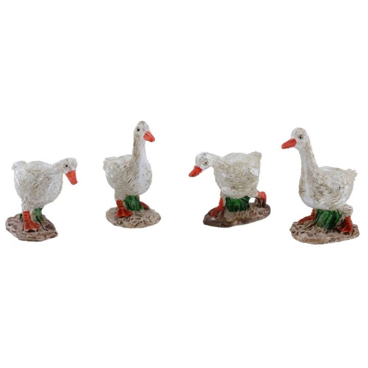 Conjunto de 4 gansos de resina de 4-5 cm