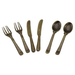 Juego de cubiertos de metal de 6 piezas de 5 cm