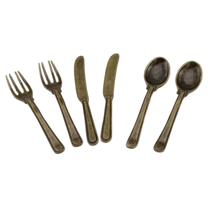 Juego de cubiertos de metal de 6 piezas de 5 cm