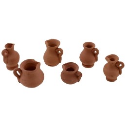 Set of 6 terracotta amphorae cm 2-2.5 h.