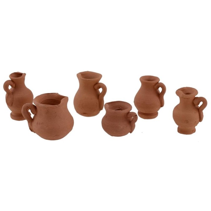 Juego de 6 ánforas de terracota cm 2-2,5 h.