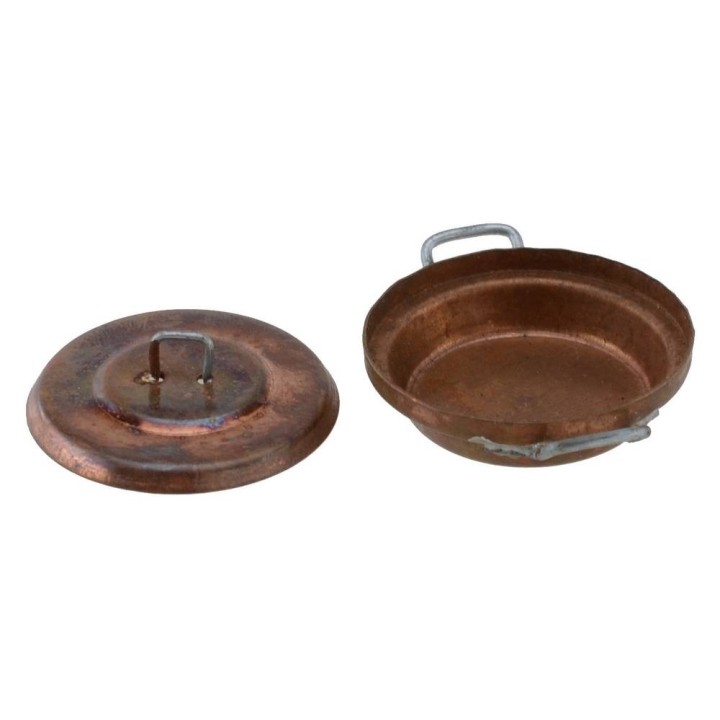 Copper pan ø 3.2 cm with lid