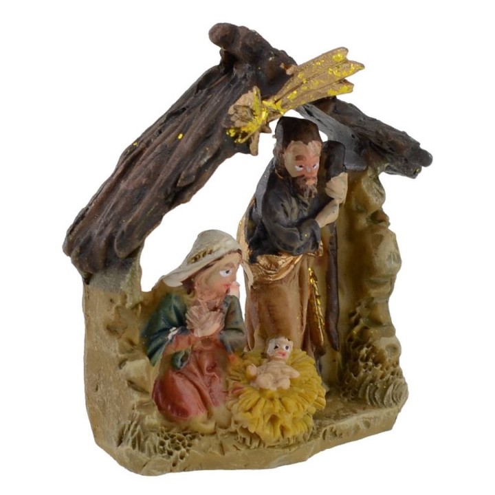 Natività con capanna 3,5 cm in resina