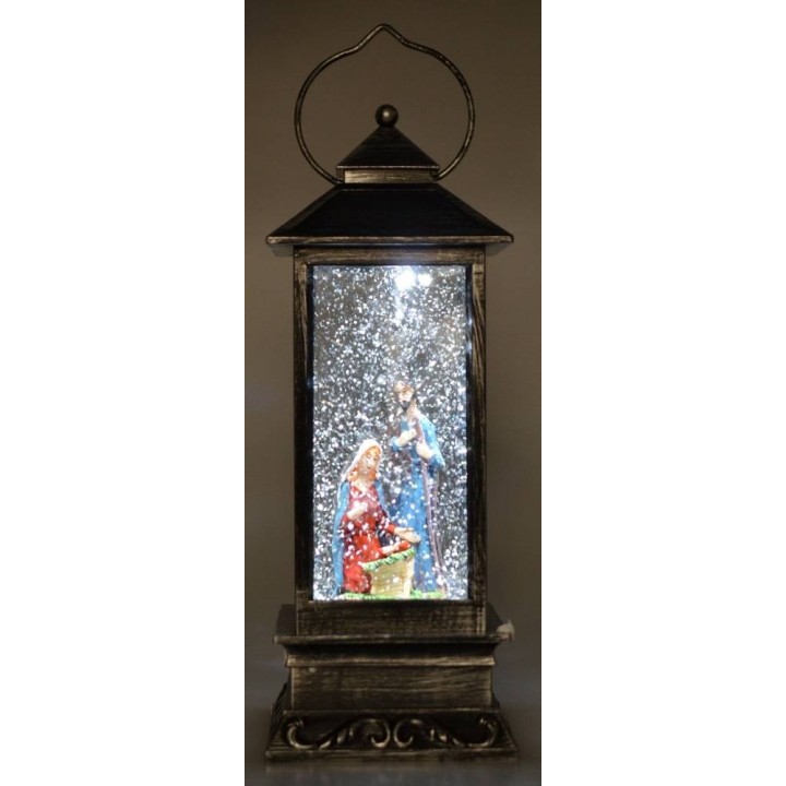 Lantern with Nativity cm 10,5x10,5x28 h.