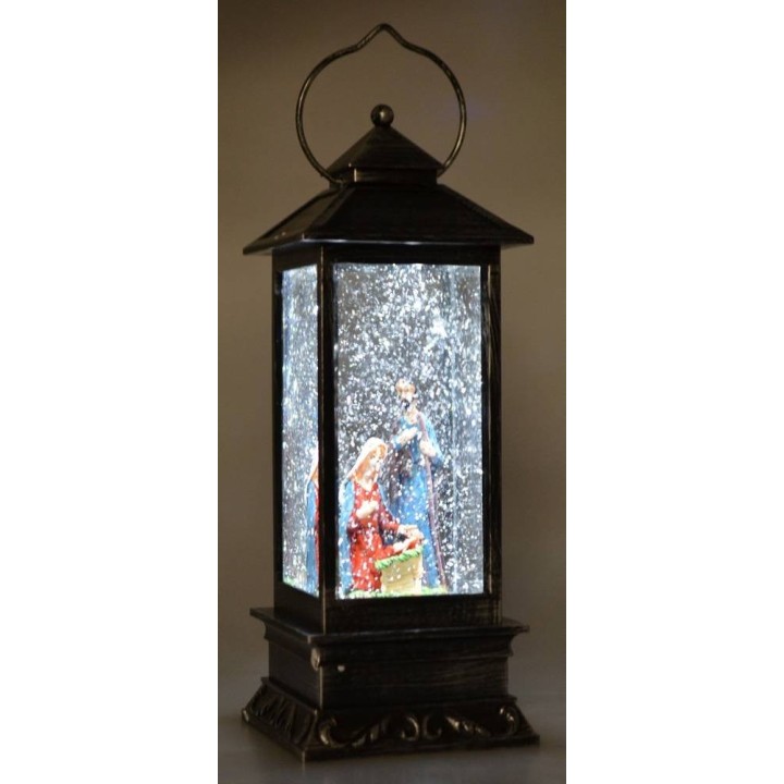 Linterna con Natividad cm 10,5x10,5x28 h.