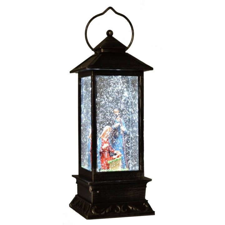 Lantern with Nativity cm 10,5x10,5x28 h.