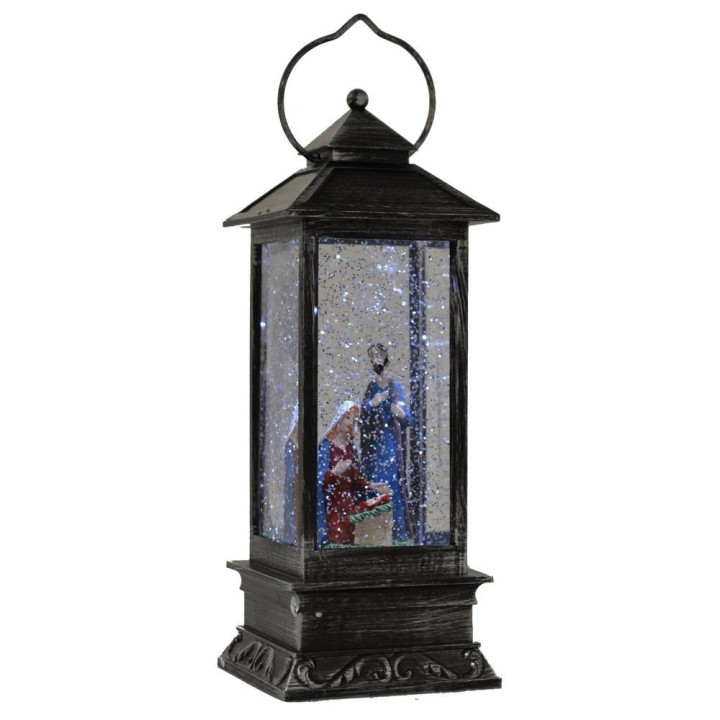Lantern with Nativity cm 10,5x10,5x28 h.