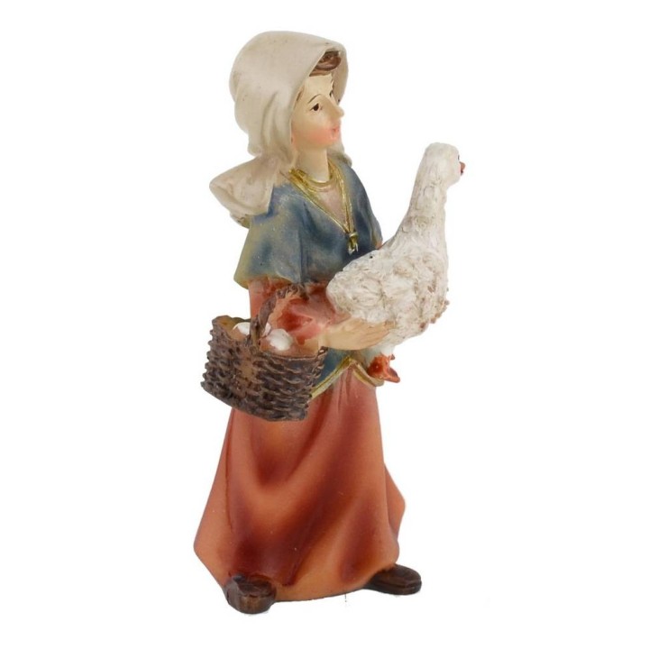 Mujer con ganso de resina 8 cm