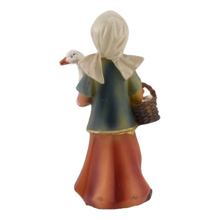 Mujer con ganso de resina 8 cm
